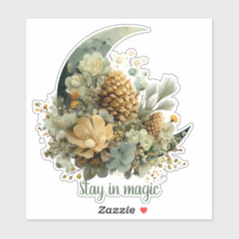 Bleibe in Magic Winter Moon Design Aufkleber