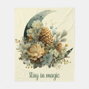 Bleibe in Magic Winter Moon Design Fleecedecke