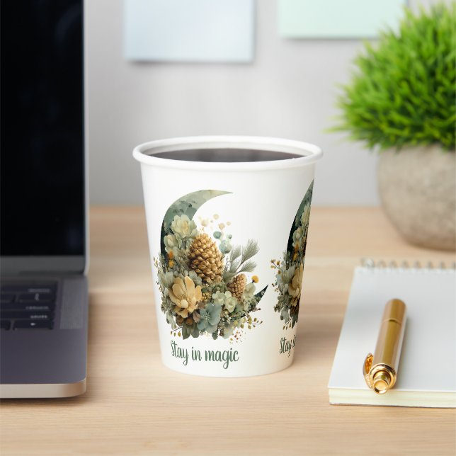 Bleibe in Magic Winter Moon Design Pappbecher (InSitu)