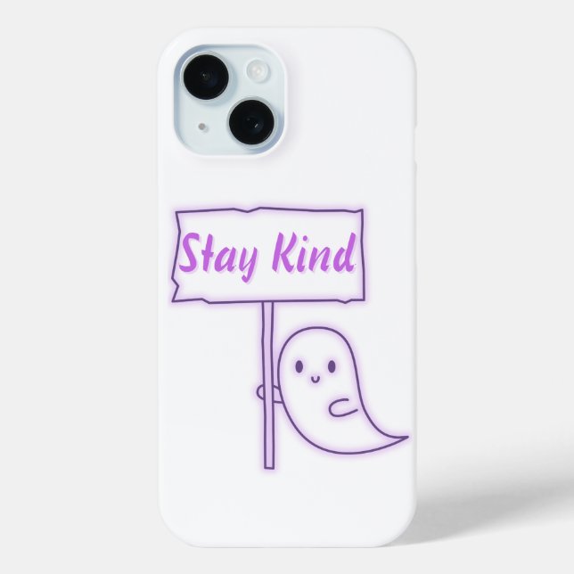 Bleibe Kind Friendly Ghost Case-Mate iPhone Hülle (Rückseite)
