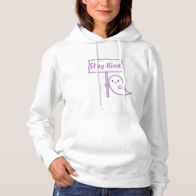 Bleibe Kind Friendly Ghost Hoodie (Vorderseite)