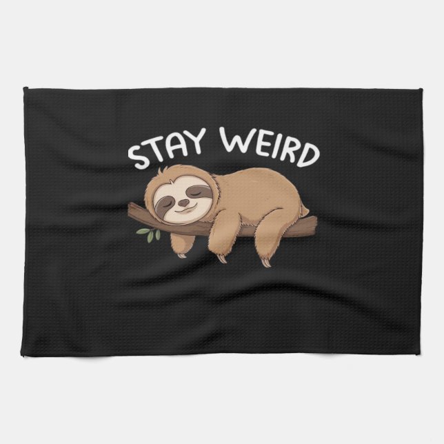 Bleibe komischer Faultier für Tierfreunde Geschirrtuch (Horizontal)