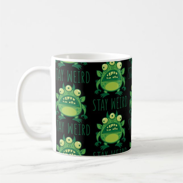 Bleibe komisches Alien Monster Kaffeetasse (Links)
