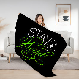 Bleibe komisches kosmisches Quirky-Motivierend Zit Fleecedecke