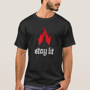 Bleibe Lit Occult Satan Devil Hell Goth Burning Ch T-Shirt