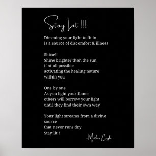 Bleibe Lit Self Care Liebe Ermutigung Gedicht Post Poster