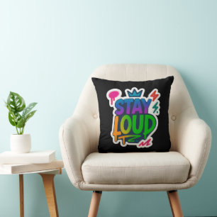 Bleibe Loud Graffiti Neon Artwork Kissen