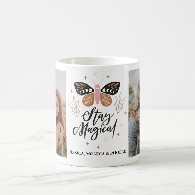 "Bleibe Magical" Butterfly Foto Tasse (Mittel)