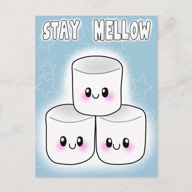 Bleibe Mellow Marshmallow Postkarte (Vorderseite)