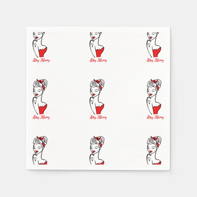 Bleibe Merry Paper Napkins Serviette (Vorderseite)
