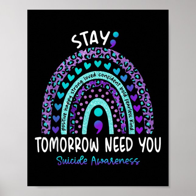 Bleibe Morgen brauchen Sie Regenbogen Selbstmord B Poster (Vorne)