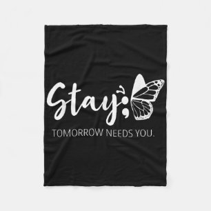 Bleibe Morgen braucht Semicolon Mental Health Su Fleecedecke