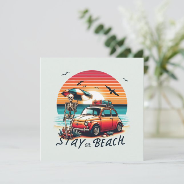 Bleibe On Beach - Retro Vibes - Skelett (Stehend Vorderseite)
