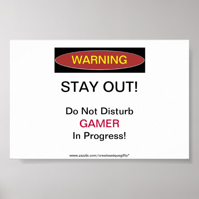 Bleibe-out-Gamer in Progress-Poster Poster (Vorne)
