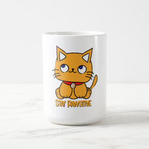Bleibe Pawsitive Funny Cat Cartoon Notebook Kaffeetasse