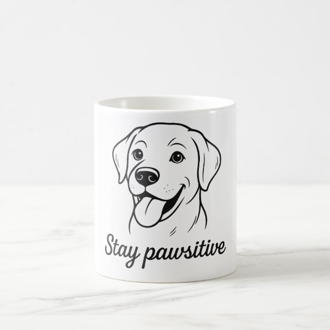 Bleibe Pawsitive - Funny Dog Lover Kaffeetasse (Mittel)
