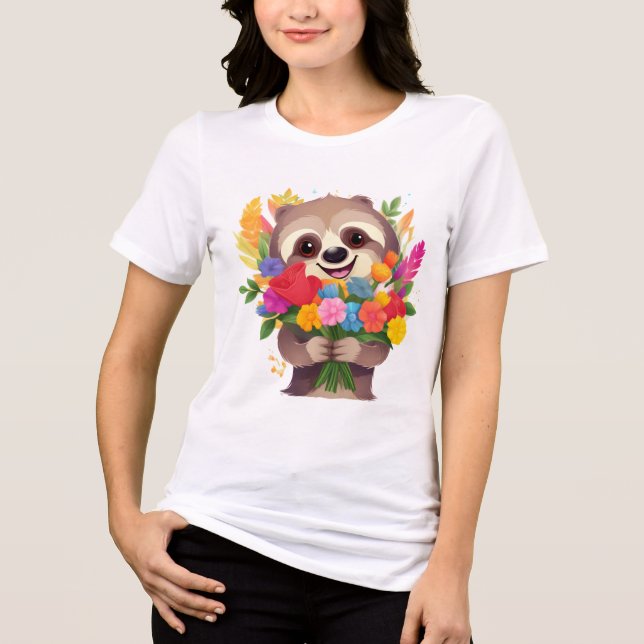 Bleibe Pawsitive - Niedlicher Sloth T - Shirt für  (Vorderseite)