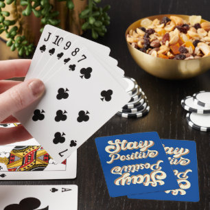 BLEIBE POSITIVE lustige Retrodesign der 70er Jahre Spielkarten