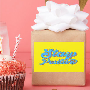 BLEIBE POSITIVE Retrodesign der 70er Jahre Rechteckiger Aufkleber