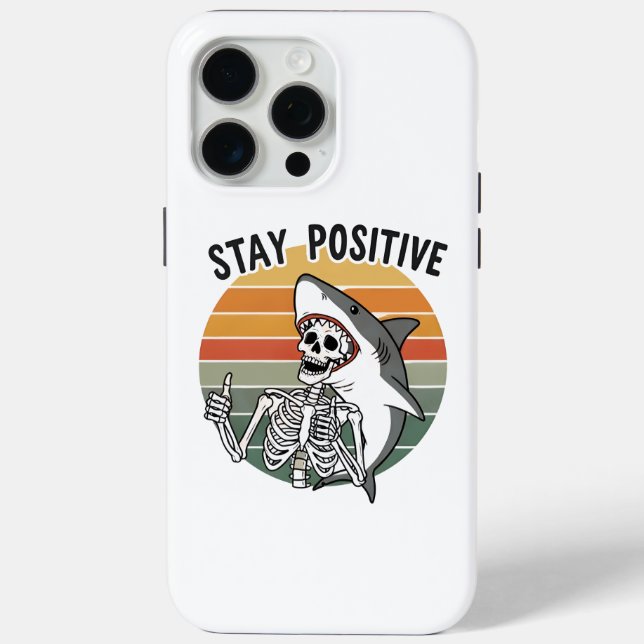 Bleibe positiver Skeleton Shark Sunset Case-Mate iPhone Hülle (Rückseite)