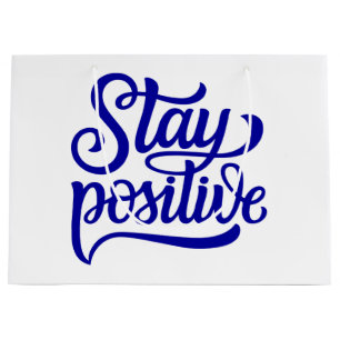 Bleibe Positives Blau Große Geschenktüte
