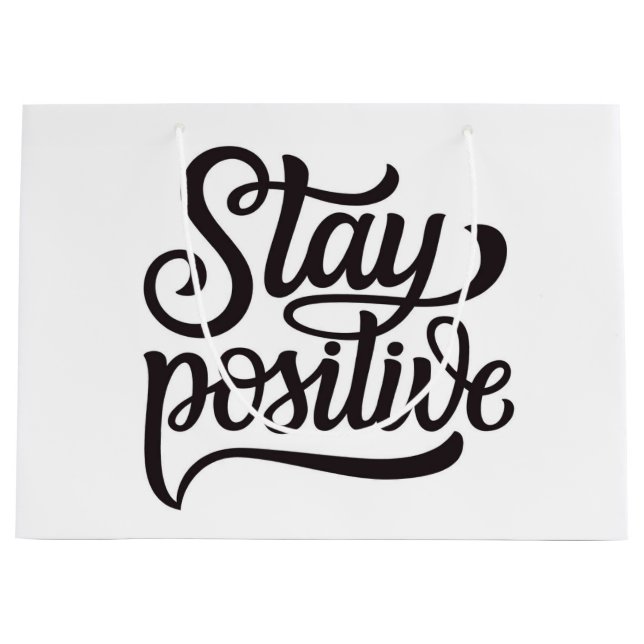 Bleibe Positives Blau Große Geschenktüte (Vorderseite)