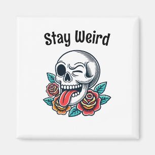 Bleibe Retro-Skull Magnet