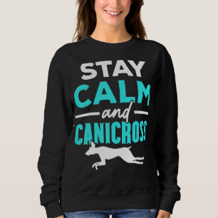 Bleibe Ruhe und Kanufahren auf Hundebüt Sweatshirt