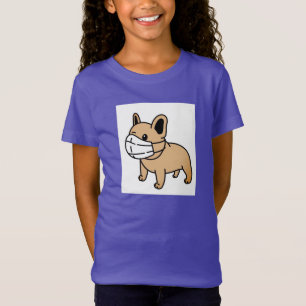 BLEIBE SAFE BULLDOG MIT FACE MASK GIRL T - Shirt