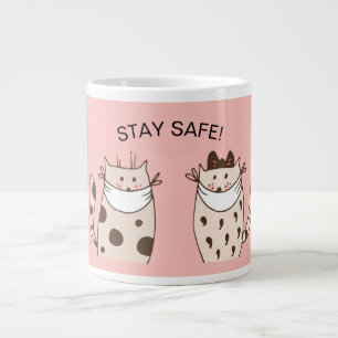 BLEIBE SAFE! FUN CATS TRAARMASKS PINK Tasse