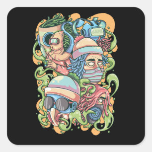 Bleibe Safe Quadratischer Aufkleber