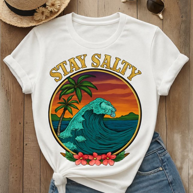BLEIBE SALTY T Shirt Ocean Waves (Von Creator hochgeladen)