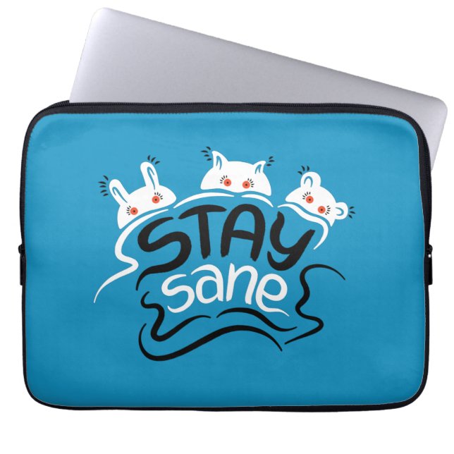 Bleibe Sane Funny Madness Typografy Laptopschutzhülle (Vorderseite)