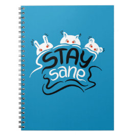 Bleibe Sane Funny Madness Typografy Notizblock