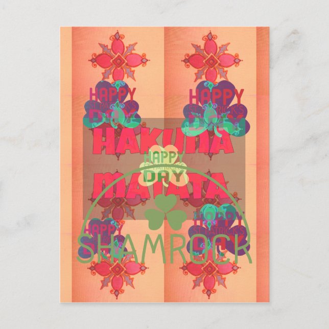Bleibe segne Happy Saint Patrick's Day Hakuna Mata Postkarte (Vorderseite)