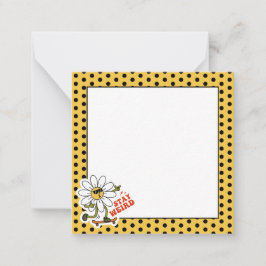 Bleibe seltsame Skateboarding Daisy Mitteilungskarte