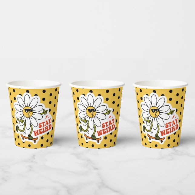 Bleibe seltsame Skateboarding Daisy Pappbecher (Multi)