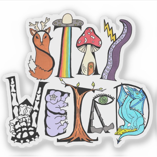 Bleibe seltsamer Vinyl-Aufkleber Aufkleber (Vorderseite)