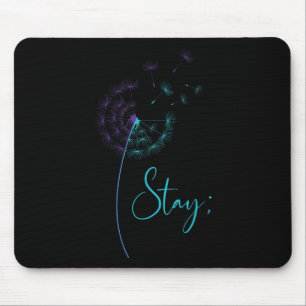 Bleibe Semicolon Aquamarin & Lila Dandelion Su Mousepad