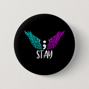 Bleibe Semicolon Suicide Awareness Mental Health A Button