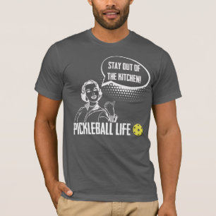 Bleibe Sie aus dem Küche lustigen Pickleball Spaß T-Shirt