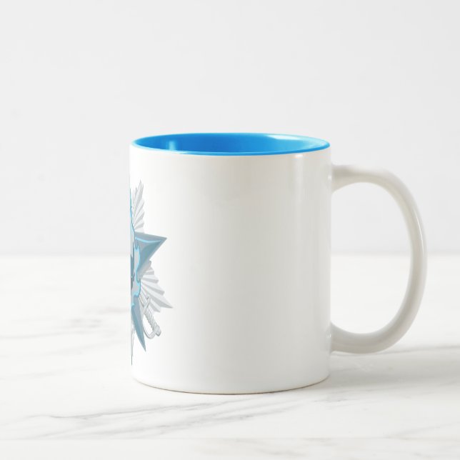 Bleibe Sie eisige Kaffee-Tasse (blauen Innenraum) Zweifarbige Tasse (Rechts)