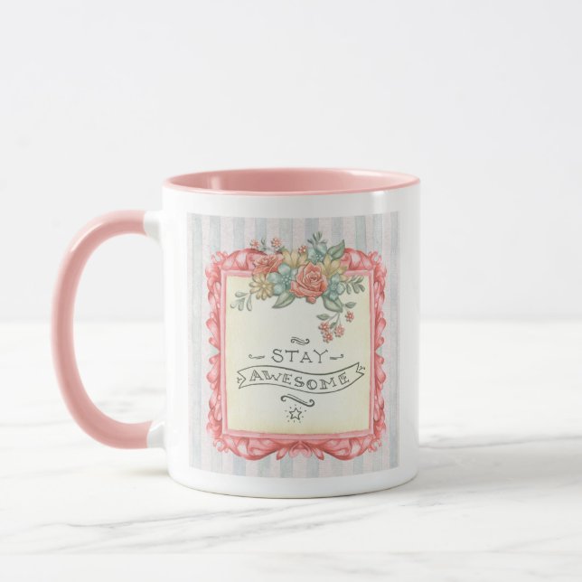 Bleibe Sie fantastische BlumenTasse Tasse (Links)