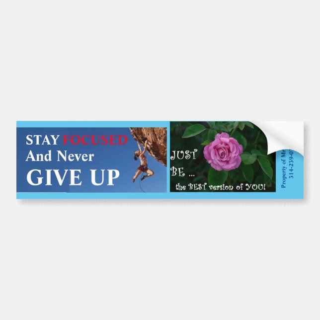 Bleibe Sie… fokussiert und seien Sie der beste… Autoaufkleber (Vorne)