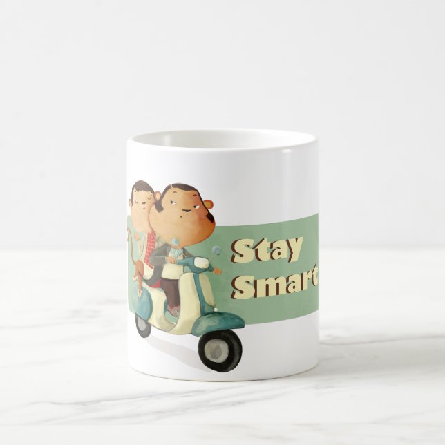 Bleibe Sie intelligente Roller-Affen Tasse (Mittel)