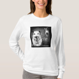 Bleibe Sie sonderbaren langen Hülsen-T - Shirt