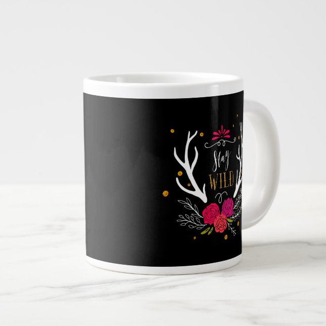 Bleibe Sie wild Jumbo-Tasse (Vorderseite Rechts)