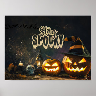 Bleibe Spooky Beängstigend Halloween Night Holiday Poster