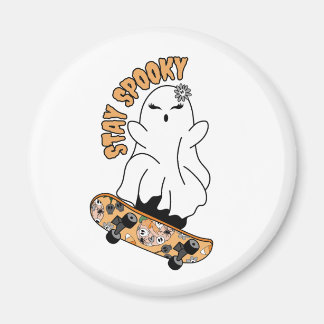 "Bleibe Spooky"-Geist auf einem Skateboard - Cool  Magnet