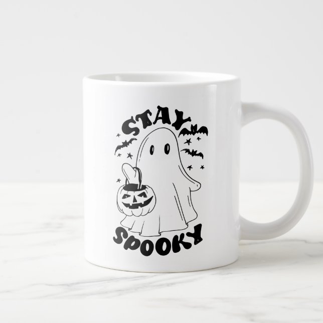 Bleibe Spooky Ghost Jumbo-Tasse (Rechts)